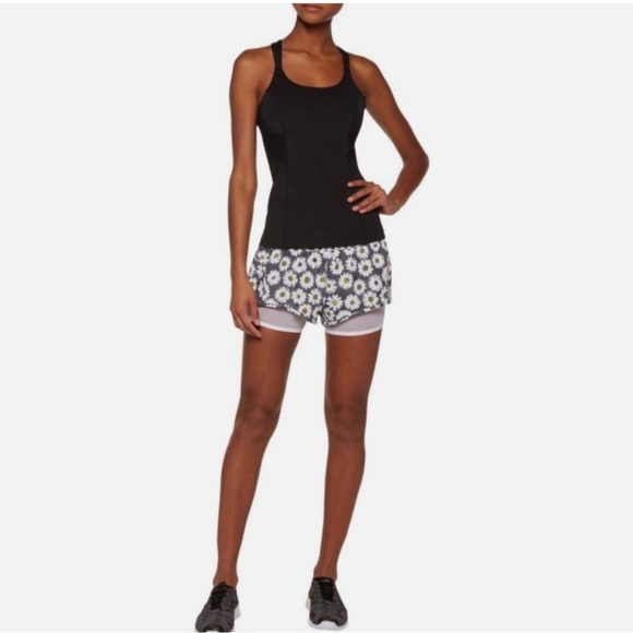 ★NWT adidas by stella mccartney Layered floral-print stretch-mesh short S★ - Picture 3 of 9